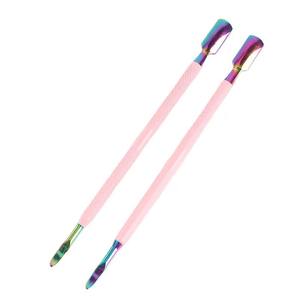 Pousse-cuticules double extrémité, double tête, en acier inoxydable, réutilisable, outil de précision pour manucure, pédicure, usage professionnel en salon - Product Image 2