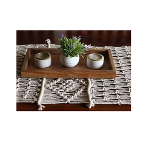 Napperon en macramé de couleur multiple Napperons en paille tressée Fournitures de vaisselle et d'ustensiles de cuisine personnalisées Tampons - Product Image 5