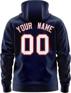 Sublimación personalizada Béisbol Sudadera con capucha 100% Poliéster Invierno Color cálido Patrón sólido con el logotipo y el número del equipo - Product Image 6