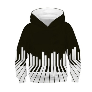 Noir blanc bouffée imprimé plaine teint polaire hommes hiver sweats à capuche sweat décontracté à manches longues pull - Product Image 5