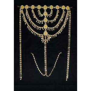 Tocado de Novia con Cadena Damdi Tikka Chapada en Oro de Diseño Premium, Joyería para el Cabello con Múltiples Capas para Mujeres y Niñas - Product Image 6