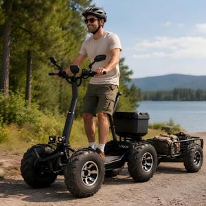Trottinette électrique tout-terrain Unigogo <span class=keywords><strong>E9</strong></span> PRO 8000W 4 roues motrices avec batterie lithium 60V 50AH et remorque - Product Image 1