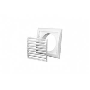 Tecnosystemi - Grille d'aération rectangulaire extractible réglable en ABS blanc avec bride ronde pour l'évacuation de l'air - Product Image 1