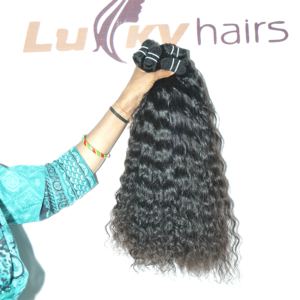 100% vente en gros indien Remy cuticule alignée meilleure qualité couleur naturelle noir Styles bouclés lâche vague profonde fabrique des cheveux humains - Product Image 5