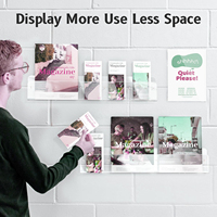 Support de brochure multi-niveaux en acrylique transparent, design moderne, publicitaire, écologique, léger, pour bureau ou montage mural