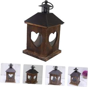 Portavelas Decorativo de Madera, Candelabro Elegante, Lámpara de Viento, Creativo, Práctico, 1 Unidad - Product Image 2