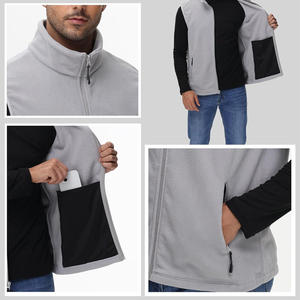 Chalecos de lana para exteriores para hombre con cremallera completa con opciones de etiqueta de impresión de logotipo bordado personalizado para uniforme o ropa deportiva - Product Image 3