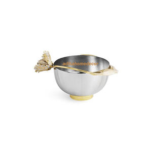 Tazón de Metal de hierro dorado moderno superventas Diseño martillado de alta calidad Directo de fábrica Gran precio Pulido para fiestas - Product Image 5