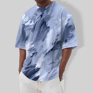 2025 respirant usine en gros personnalisé surdimensionné T-Shirt pour hommes 100% coton coupe ample personnalisé imprimé Street-wear - Product Image 1