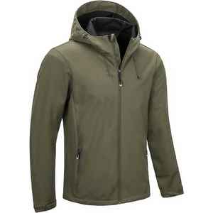 Chaqueta de Mezclilla de Nailon Impermeable con Capucha y Ribete de Piel de Oveja para Hombre, Personalizada con Logotipo Impreso y Forro Polar - Product Image 1