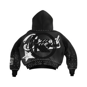 Ensemble 2 pièces personnalisé avec logo, effet délavé, comprenant un sweat-shirt et un pantalon de survêtement, une veste courte et une mini-jupe pour femme - Product Image 3