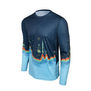 Maillot de pêche tricoté solide à manches longues pour hommes sur mesure 2025 nouvelle mode impression numérique écologique Anti-boulochage toutes les tailles - Product Image 6