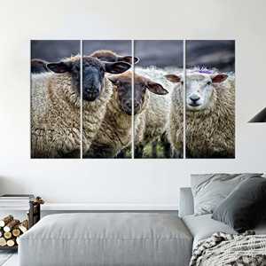 Tableau imprimé sur toile : Art mural en verre style ferme rustique, lot de 4 toiles - Product Image 1