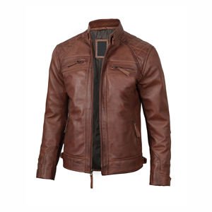Venta caliente Hombres Ropa Chaqueta de cuero Nueva moda Hombres Chaqueta de cuero a prueba de viento para hombres - Product Image 2