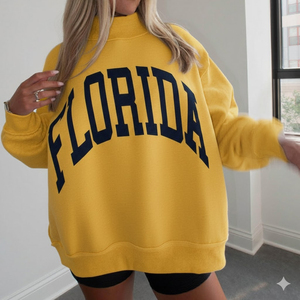 Sweat-shirt polaire surdimensionné tricoté imprimé personnalisé pour femmes pull à col montant en coton doux hiver solide Streetwear rapide - Product Image 1