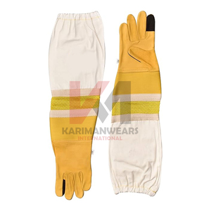 Guantes de Protección para Apicultores de Primera Calidad, Mangas Extra Largas de Lona, Cuero Vacuno Resistente al Desgaste - Product Image 1