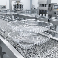 Barquette en plastique BOPS transparente pour nachos avec compartiment pour sauce, pour collations, pain, biscuits et gâteaux