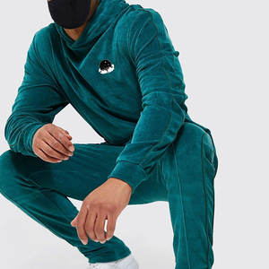 Chándal de terciopelo Unisex personalizado OEM para hombre, ropa de calle ecológica de algodón 100%, pantalones de chándal de talla grande, pantalones Cargo de 2 piezas - Product Image 3