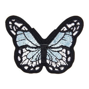 ป้ายหนังคุณภาพสูงแผ่นรีดติดเสื้อผ้าสามารถซักได้ใหม่รูปทรงผีเสื้อ/ผ้าทอลายทแยง - Product Image 3