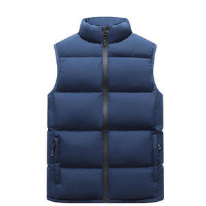 Venta al por mayor sin mangas chaqueta acolchada Stand Collar Zip Puffer Chalecos Poliéster Hombres Chaleco acolchado Chalecos de alta calidad - Product Image 4
