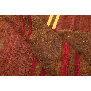 Vintage Rug, 6.1x10.4 ft Large Rug, <b>Brown</b> Red Kilim <b>Wool</b> Rug - Product Image 5