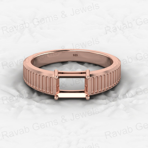 Anillo de Plata de Ley 925 Sólida de Alta Calidad con Engaste Octogonal de 7x5mm para Resina de Leche Materna, Joyería de Recuerdo - Product Image 2