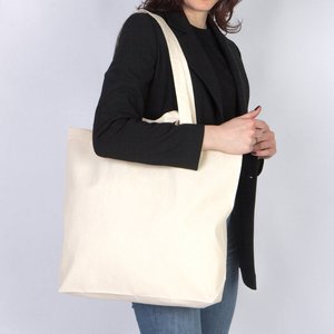 ถุงผ้าคอตตอนดิบแบบใช้ซ้ำได้ Bag-19W X 16ชม. x 4D รีไซเคิลได้สำหรับตลาด - Product Image 6