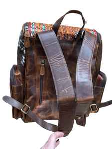 New Hot Selling Handmade Genuine Cowhide Tooled Anti-Theft Button <b>Waterproof</b> <b>Backpack</b> Western Fashion Luxury Design Boho Leather - Product Image 3