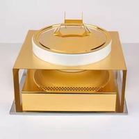 Restaurant Hotel liefert Edelstahl Steal Food Display Square Erstaunliches Catering Chafing Dish Buffet