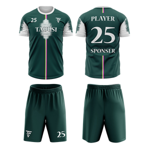 Vente en gros Tenue de football personnalisée pour hommes et femmes, uniforme en polyester respirant avec impression du nom et du numéro de l'équipe, vêtements de football unisexes - Product Image 6
