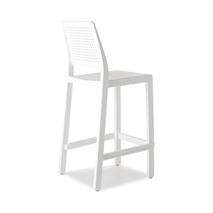 Stackable Counter <b>Stool</b> in Technopolymer with Backrest and Footrest, <b>Seat</b> Height 65 cm, Outdoor Bar Cafe Made in Italy - Product Image 3