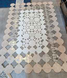 Alfombra Moderna de Cuero Hecha en Turquía, Resistente a las Manchas, para Uso Doméstico, Tejida a Máquina con Diseño Jacquard, Patrón Abstracto, Pelo Medio - Product Image 4