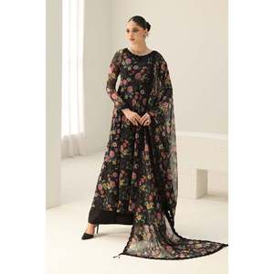 Ensemble de costume en mousseline de soie brodée pour femmes PR-1158 - Product Image 1