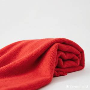 Manta de lana suave Lisa roja, manta de color sólido acogedora, tamaño doble - Product Image 2