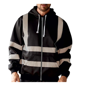 เสื้อฮู้ดสำหรับผู้ชายซิปสะท้อนแสงสำหรับฤดูหนาวดีไซน์ตามสั่ง - Product Image 2