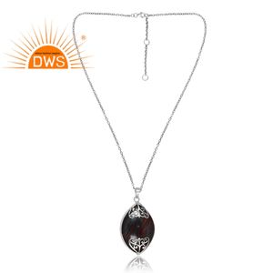 Colgante de Plata de Ley 925 con Ojo de Tigre, collar de piedras preciosas de hierro natural, joyería personalizada - Product Image 1