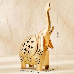 Soportes de luz de té inspirados en elefantes para una decoración del hogar única con brillo navideño caprichoso elegante - Product Image 3