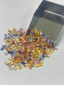 Piedras preciosas de zafiro natural multicolor, corte ovalado, estilo Bangkok tailandés, 3x4mm, 4x5mm, 3x5, 4x6 - Product Image 1