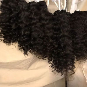 Extensiones de cabello humano Remy Kinky Curly Indian Hair Wefted Soft Hand Feeling - Product Image 1