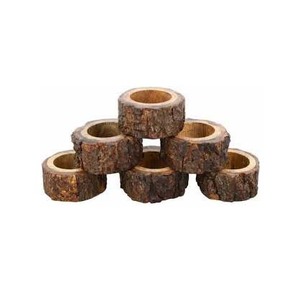 Ronds de serviette en bois écorce Design rond rond rond de serviette mariage en vrac décoratif en gros rond de serviette en bois - Product Image 1