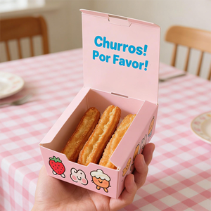 Mini Contenedor de Papel Biodegradable para <span class=keywords><strong>Churros</strong></span>, Caja para Llevar, 100% de Grado Alimenticio - Product Image 6