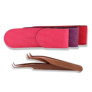 Pinzas para Pestañas de Acero Puro con Estuche de Cuero, Kit Profesional de Extensión de Pestañas para Salón, Viajes, Set de Regalo, OEM, ODM, Logotipo Personalizado - Product Image 2