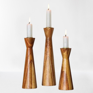 Candelabro de madera de acacia de calidad superior al por mayor, candelabro de mesa atractivo para fiestas de boda y decoración del hogar - Product Image 1
