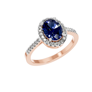 Bague de fiançailles pour femme en argent sterling 925 rhodié VVS D Moissanite ovale saphir synthétique broche réglage bijoux fins mariage - Product Image 5