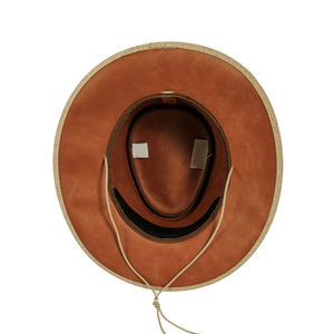 Sombrero de vaquero occidental Unisex Vintage tejido a mano moldeable cuero duradero al aire libre personalizable cuatro estaciones sombrero de moda - Product Image 5