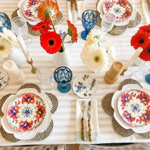 Set de table en jonc de mer durable, forme de fleur, naturel, tissé à la main, décoration de table à manger pour hôtels, restaurants, vente en gros - Product Image 5