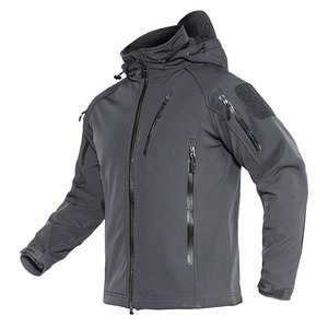 Men's High Quality Winter Softshell <b>Jacket</b> <b>Fleece</b> <b>Lining</b> Windproof Waterproof Breathable Hood Stand Front Logo Waterproof Canvas - Product Image 5