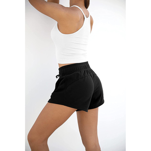 Shorts de sport taille haute pour femmes en gros 2025, respirants, séchage rapide, anti-plis, fitness, gym, course à pied, toile polyester pour femmes - Product Image 2