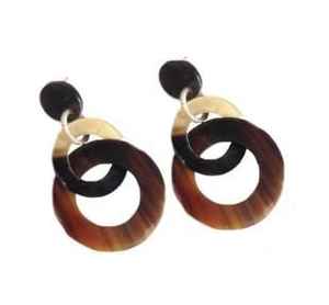 Handmade Vintage <b>Silver</b> <b>Stud</b> <b>Earrings</b> Customized Color & Size Ethical Best Gift for Women India Natural Buffalo Horn for Wedding - Product Image 2