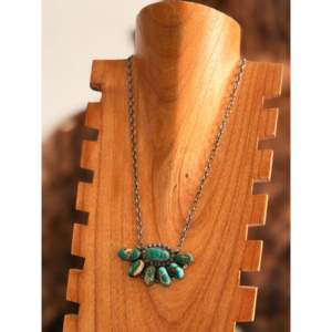 Collier en turquoise naturelle de Royston et argent sterling avec grappe de fleurs Lorenzo Juan – Cadeau - Product Image 2